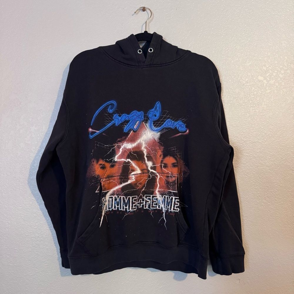Homme + Femme Crazy Love Tour Double Sided‎ Hooded Sweatshirt Mens Size Small